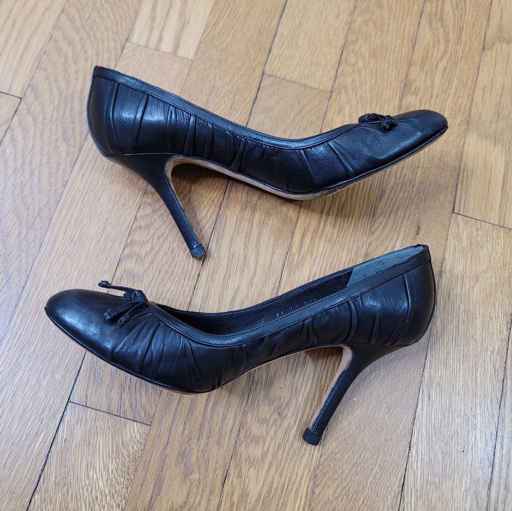 VTG Christian Dior Ruched Leather Pumps - Picture 5 of 15